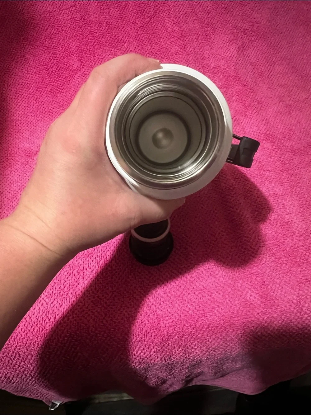 Stanley White Vacuum Bottle with silver Accents - Picture 4 of 5